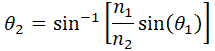 Solving Snell’s Law for the exit angle of the light | Synopsys