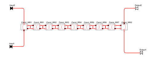Fig. 3: The compound component of 8 ring CROW created in OptSim Circuit | Synopsys